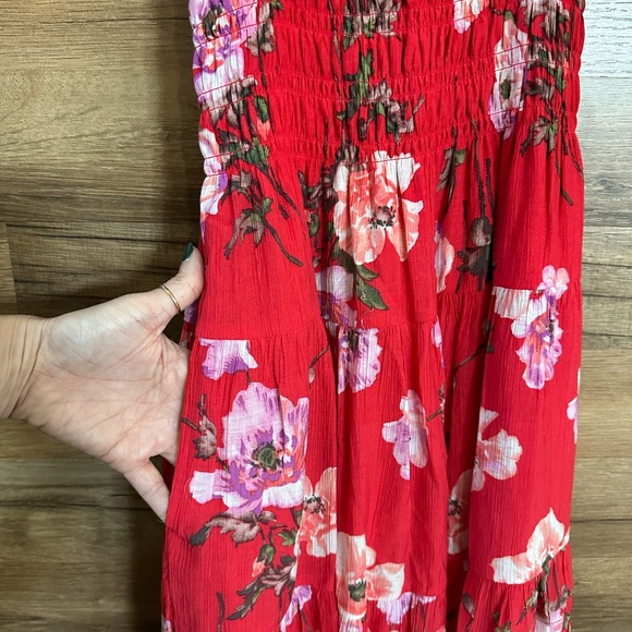 Abercrombie & Fitch Red Pleated Sundress Maxi - Picture 3 of 4